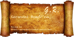 Gerendai Romána névjegykártya